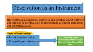 Data collection and instrumentation | PDF