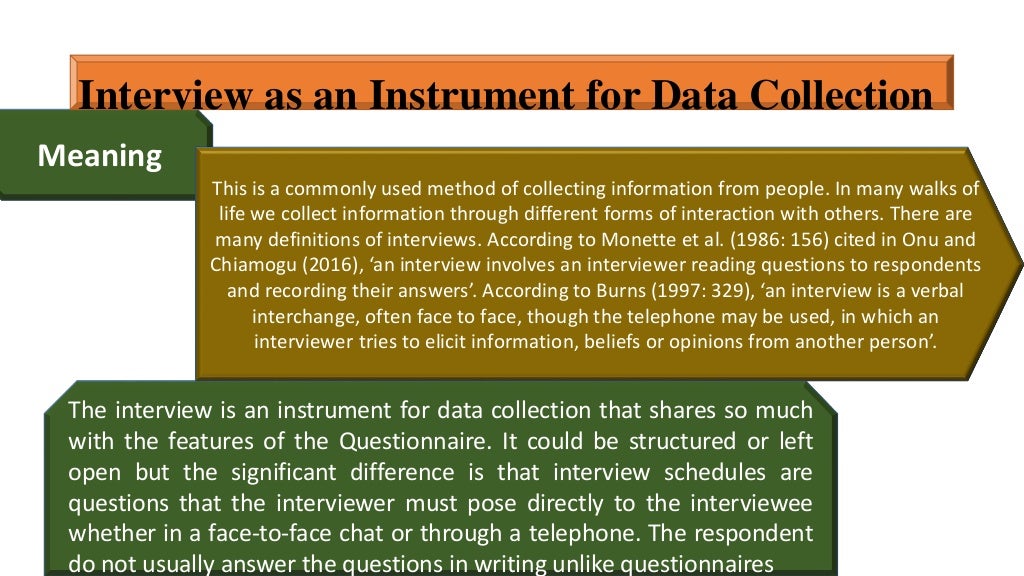 Data collection and instrumentation