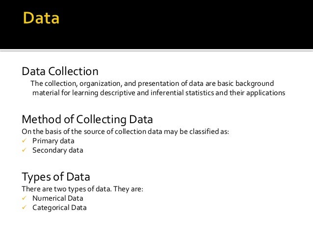 Data collection and presentation