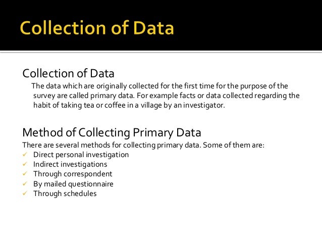 Data collection and presentation