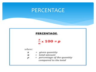 PERCENTAGE
 