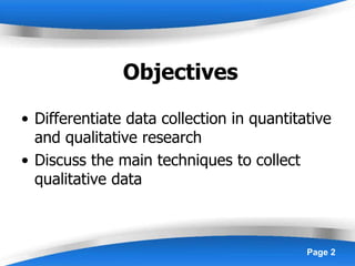 Data Collection in Qualitative Research | PPT