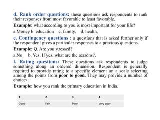Rank Order Direction Questions Examples Data collection method | PPTX