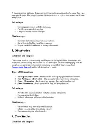 Data Collection Methods in Qualitative Research | PDF