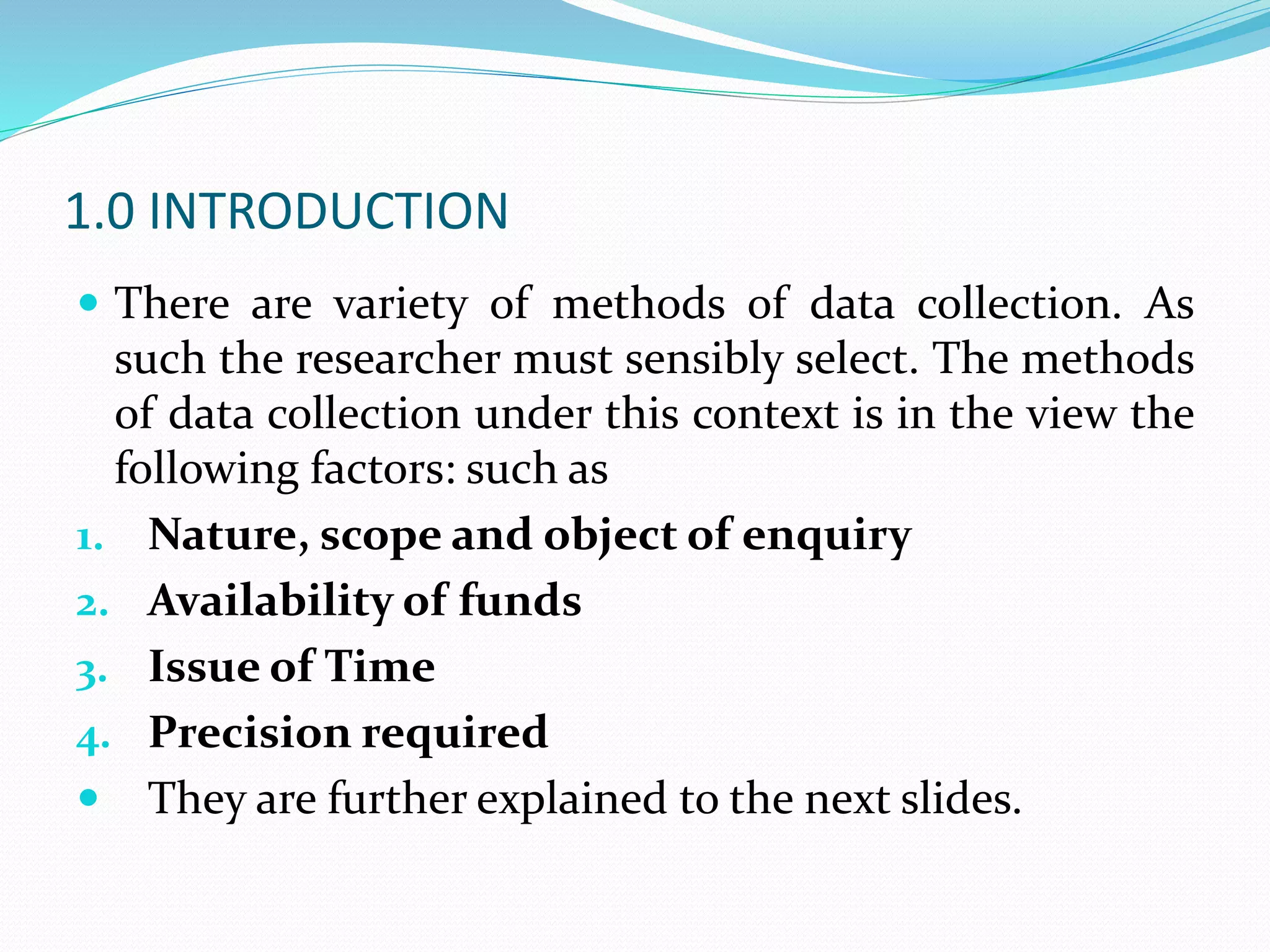 METHOD OF DATA COLLECTION | PPTX
