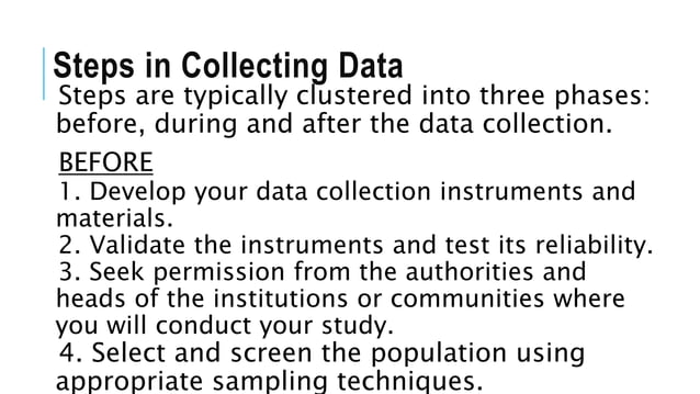 Data Collection Procedures in Practical Research 2 | PPTX