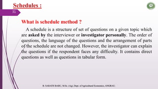 Schedule Type Method Methods of Data collecton | PPTX