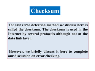 Error detection in Data comunication | PPT
