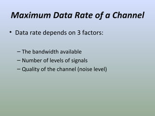 Data Rates Simple Topics Data communication | PPT