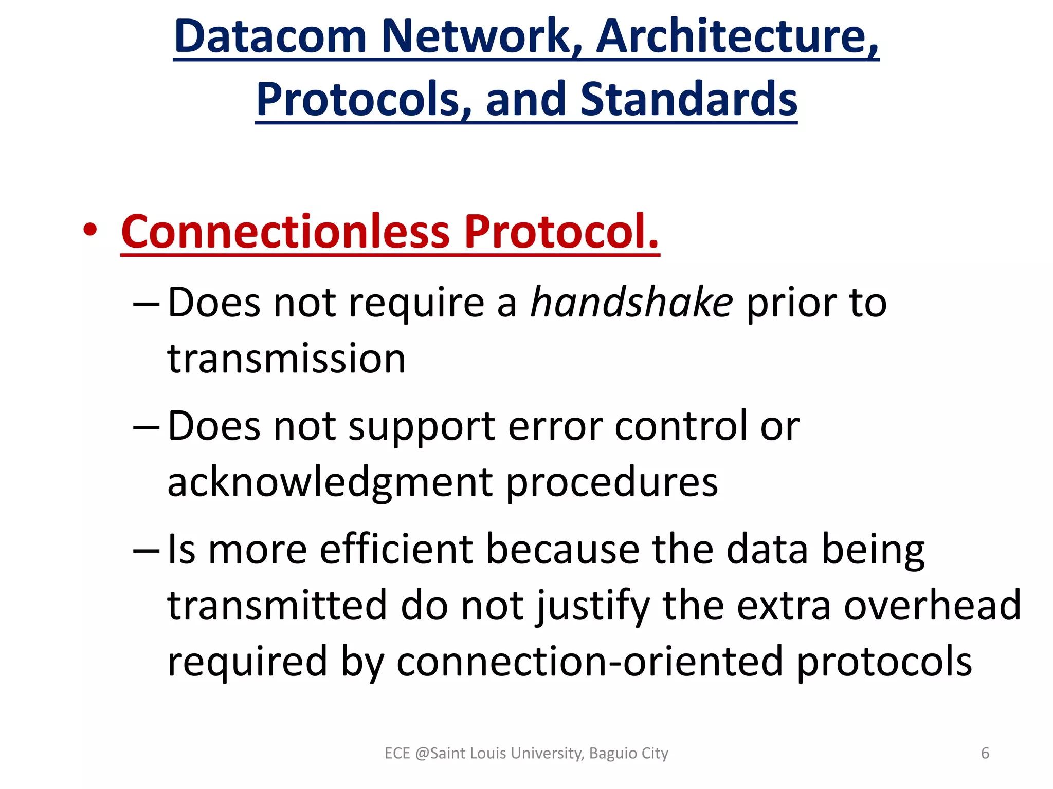 Datacom module 2: Data Communication Architecture, Protocols, and ...