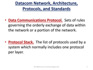 Datacom module 2: Data Communication Architecture, Protocols, and ...