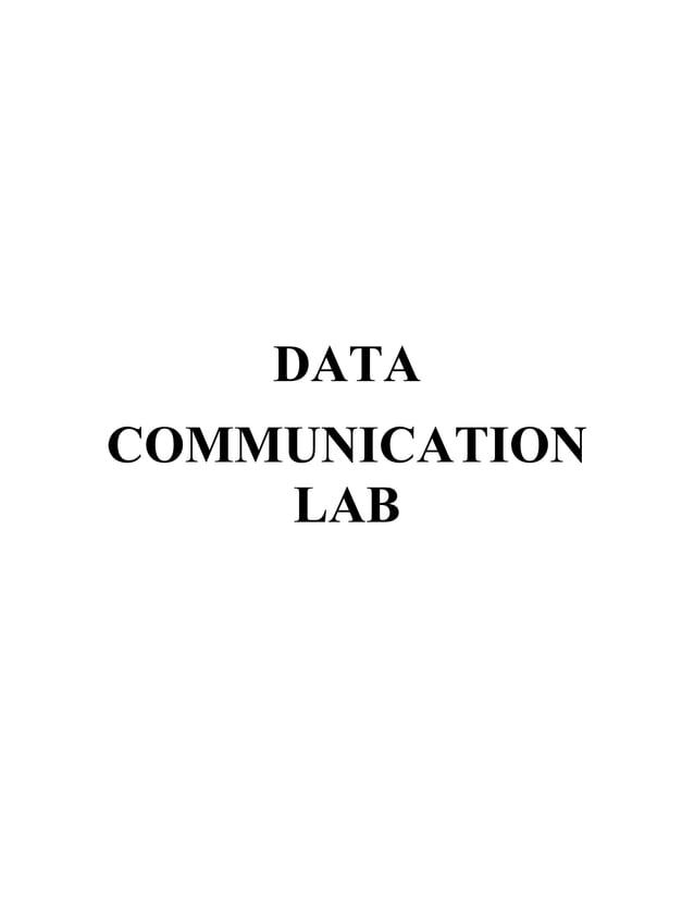 Data communication lab manual | PDF