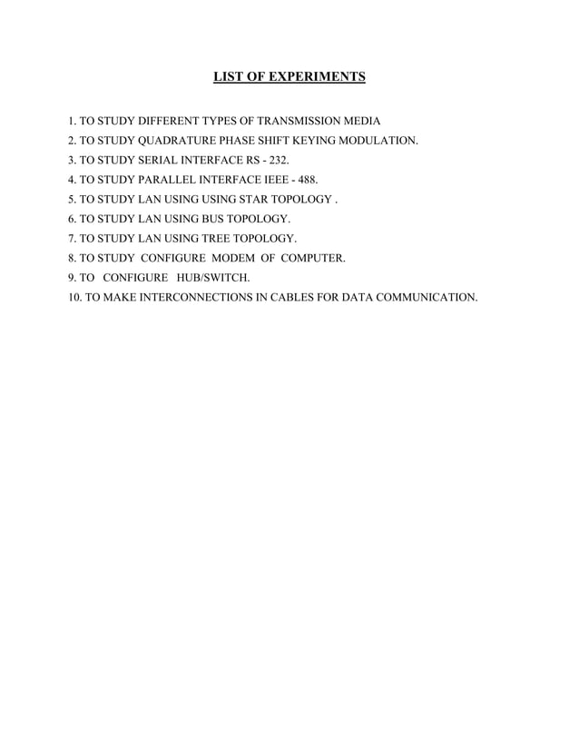 Data communication lab manual PDF