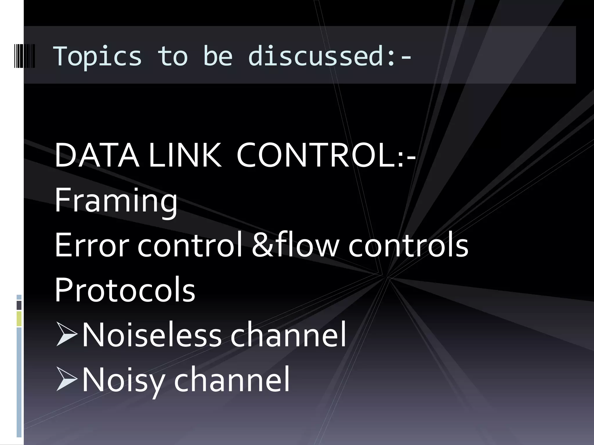 Datalink control(framing,protocols) | PPT