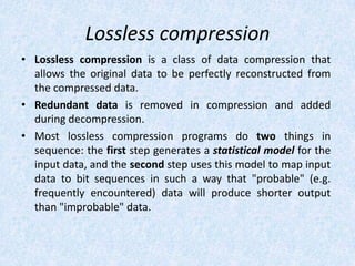 Fundamentals of Data compression | PPTX