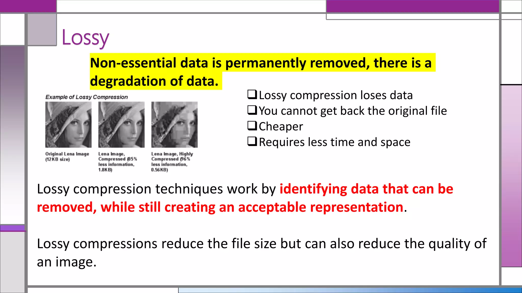 Data Compression (Lossy and Lossless) | PPTX