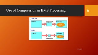 3/2/2019
6
99%
75%
Use of Compression in BMS Processing
 