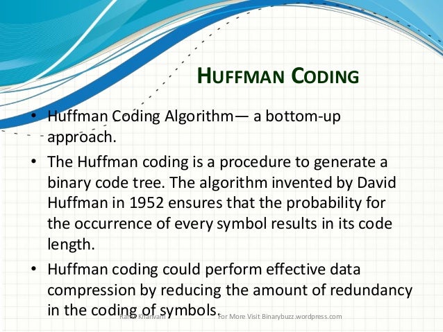 Data compression huffman coding algoritham