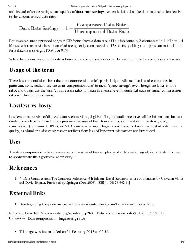 Data Compression Ratio Wikipedia The Free Encyclopedia data compression ratio wikipedia the free encyclopedia