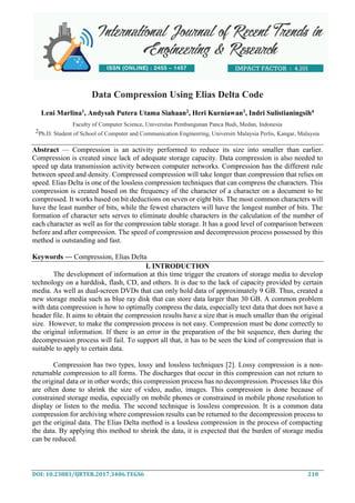 Data Compression Using Elias Delta Code | PDF