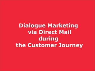 Dialogue Marketing   via Direct Mail   during  the Customer Journey 