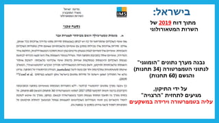 ‫דוח‬ ‫מתוך‬
2019
‫של‬
‫המטאורולוגי‬ ‫השרות‬
‫נתונים‬ ‫מערך‬ ‫נבנה‬
"
‫הומוגני‬
"
‫הטמפרטורה‬ ‫לנתוני‬
(
34
‫תחנות‬
)
‫והגשם‬
(
60
‫תחנות‬
)
‫התיקון‬ ‫ידי‬ ‫על‬
,
‫לתחזית‬ ‫מגיעים‬
"
‫הרצויה‬
"
‫במשקעים‬ ‫וירידה‬ ‫בטמפרטורה‬ ‫עליה‬
‫בישראל‬
:
 