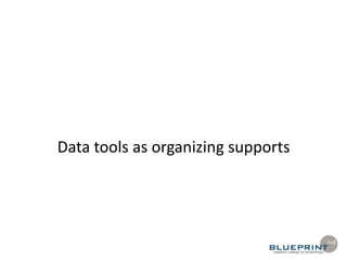 Data tools as organizing supports