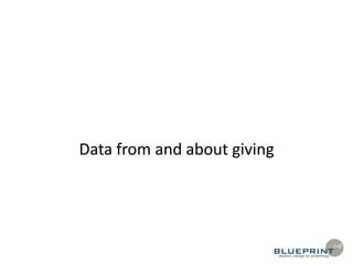 Data from and about giving