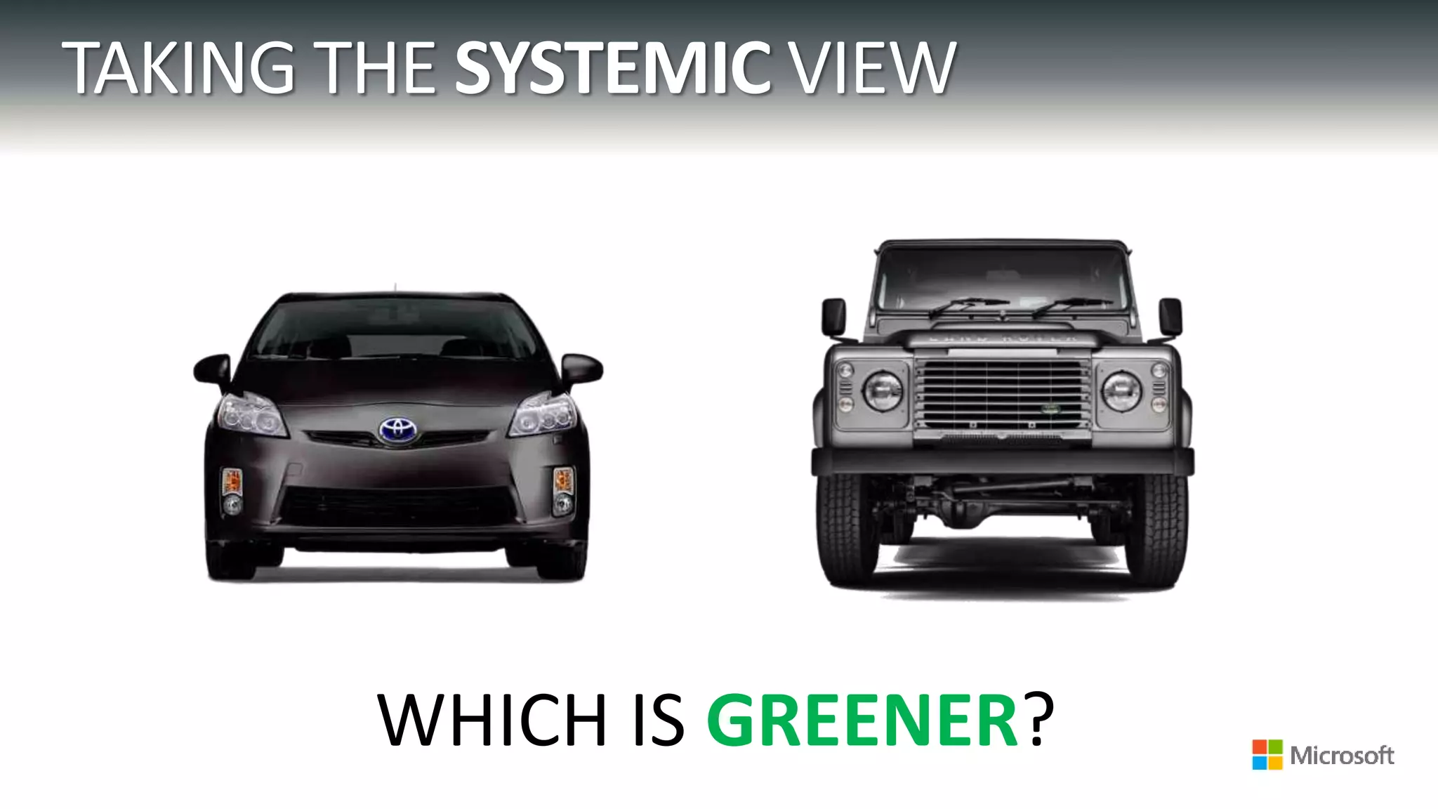 WHICH IS GREENER?
 