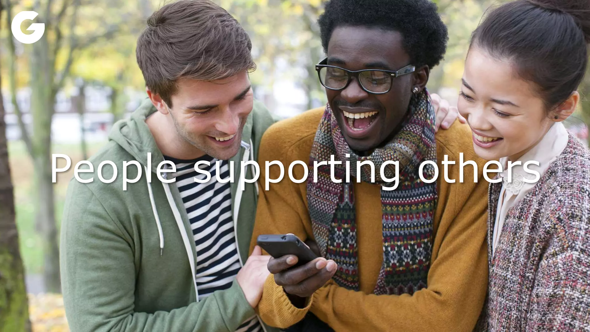 People supporting others
 