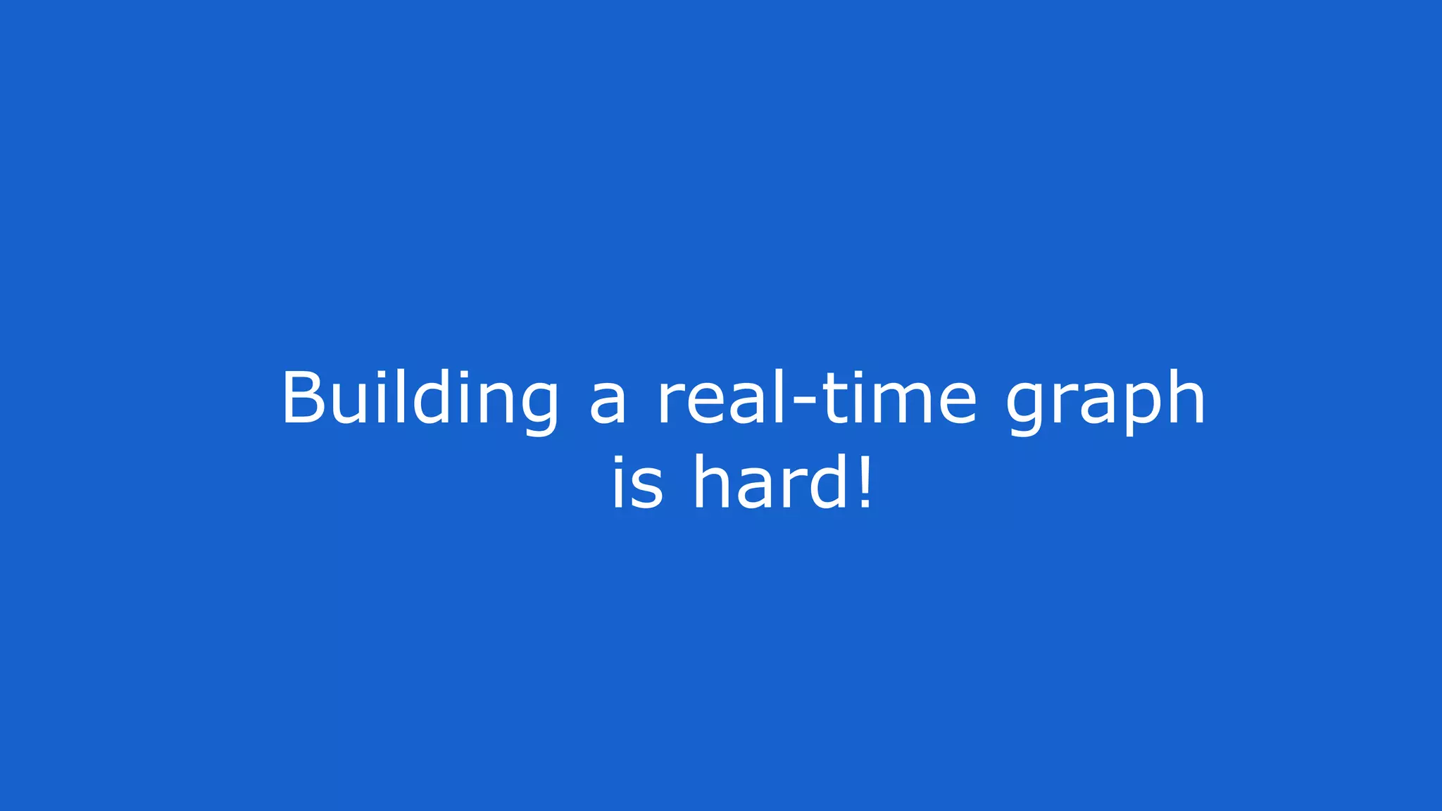 Building a real-time graph
is hard!
 