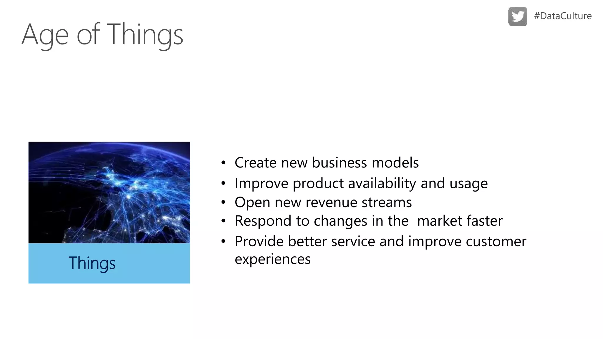Algorithm’sThings
• Create new business models
• Provide better service and improve customer
experiences
• Respond to changes in the market faster
• Improve product availability and usage
• Open new revenue streams
 