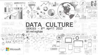 DATA CULTURESERIES – 8th April 2015
Birmingham
 