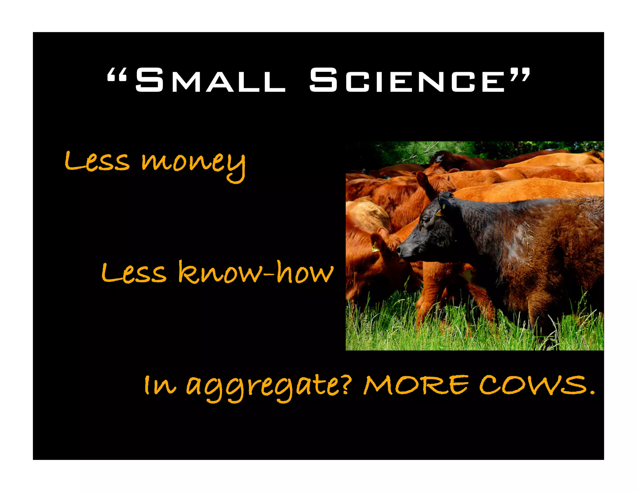 Save the Cows! Cyberinfrastructure for the Rest of Us