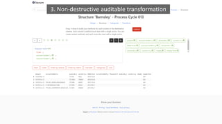 3. Non-destructive auditable transformation
 