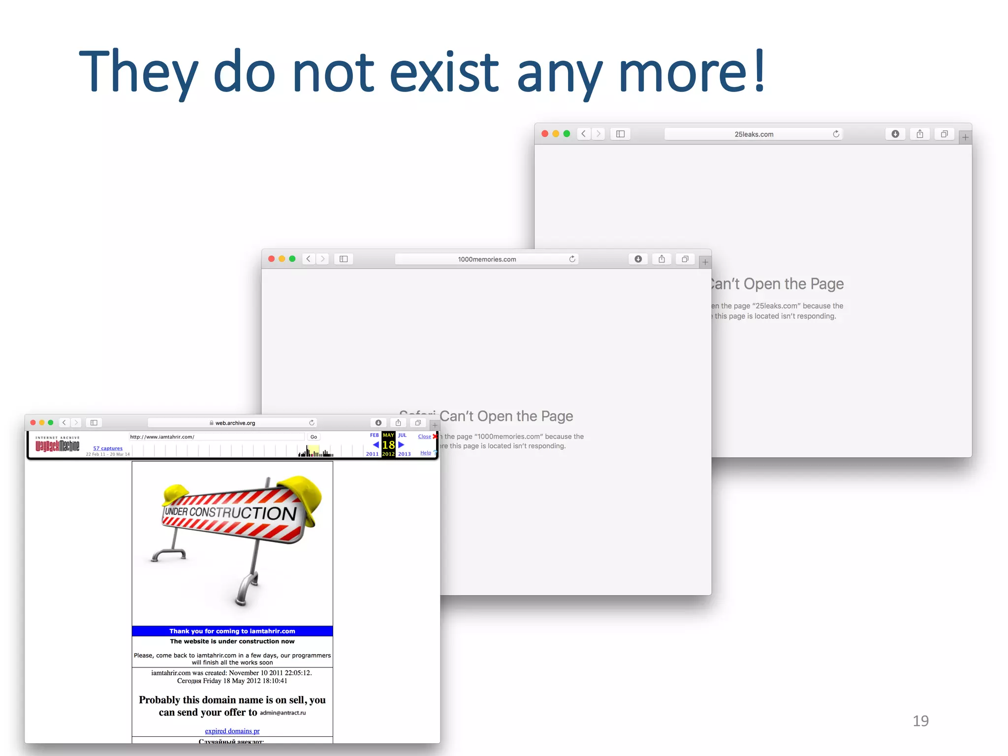 They	do	not	exist	any	more!
19
 