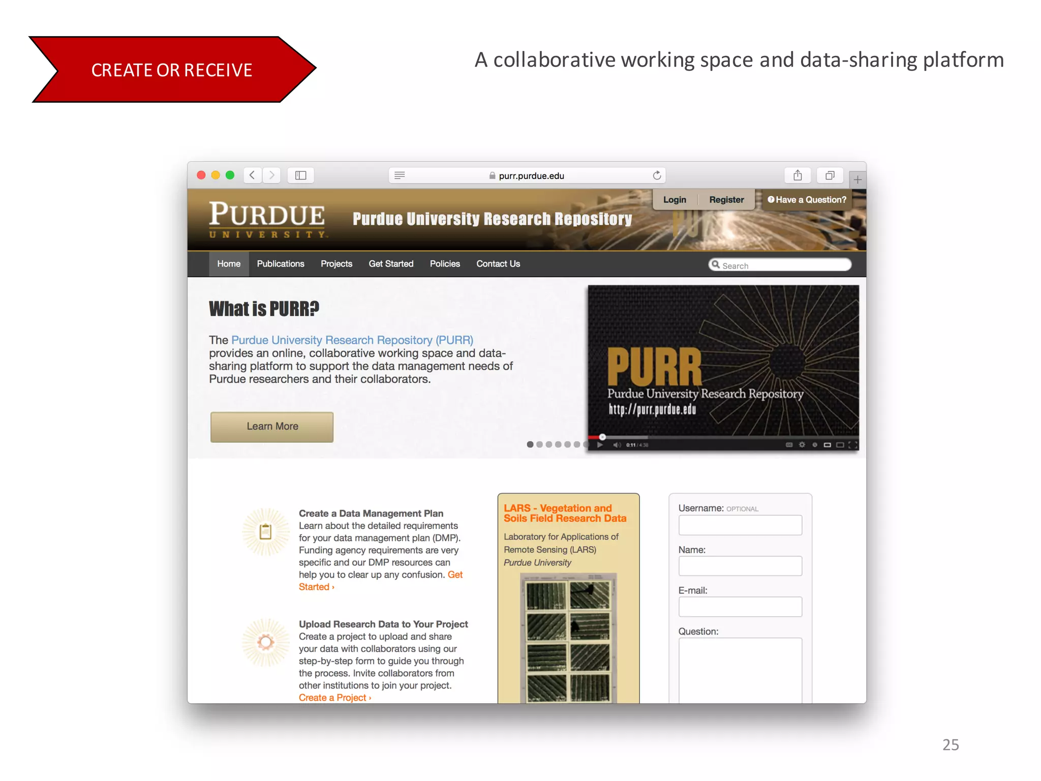 CREATE	OR	RECEIVE
25
A	collaborative	working	space	and	data-sharing	platform
 