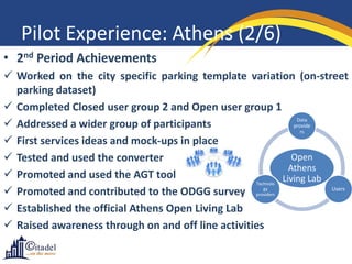 Pilot Experience: Athens (2/6)
• 2nd Period Achievements
 Worked on the city specific parking template variation (on-stre...