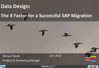 ENTOTA 2013©
Data Design:
The X Factor for a Successful SAP Migration
Richard Neale
Product & Marketing Manager
June 2013
 
