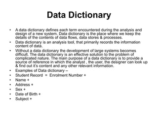 Data dictionary | PPT | Databases | Computer Software and Applications