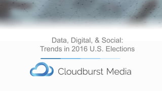 Data, Digital, & Social:
Trends in 2016 U.S. Elections
 