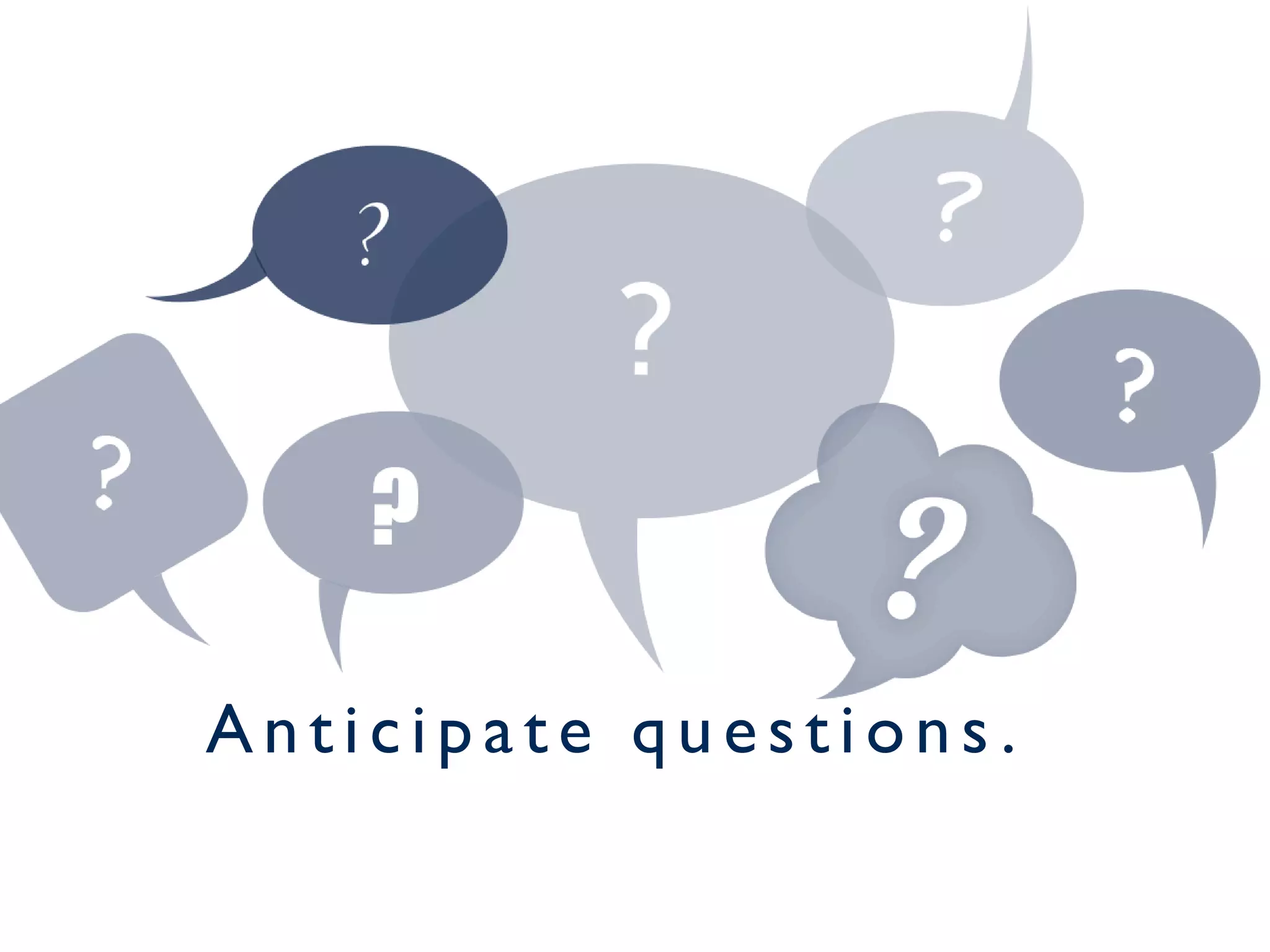 An t i ci p at e q u est i on s .
 