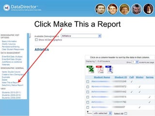 Click Make This a Report
 