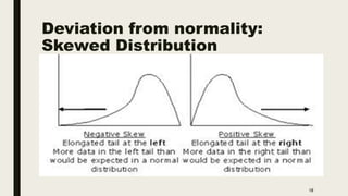 Deviation from normality:
Skewed Distribution
18
 