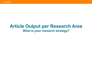 | 4
Article Output per Research Area
What is your research strategy?
 