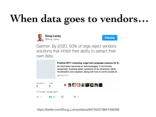 https://twitter.com/Doug_Laney/status/847452219641356288
When data goes to vendors…
 