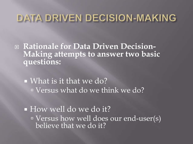Data Driven Decision Making Presentation | PPT