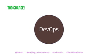 Too coarse!
@jbaruch www.jfrog.com/shownotes #codemash #datadrivendevops
DevOps
 