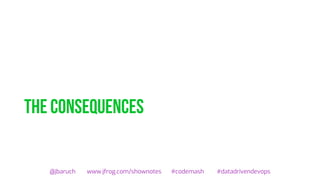 The consequences
@jbaruch www.jfrog.com/shownotes #codemash #datadrivendevops
 