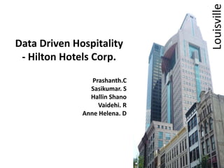 Prashanth.C Sasikumar. S HallinShano Vaidehi. R Anne Helena. D Data Driven Hospitality- Hilton Hotels Corp. 
